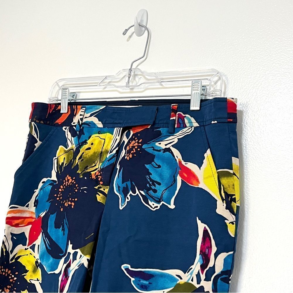 Trina Turk Aubree Midnight Floral Slim Ankle Pant 8 Crop - Picture 9 of 12